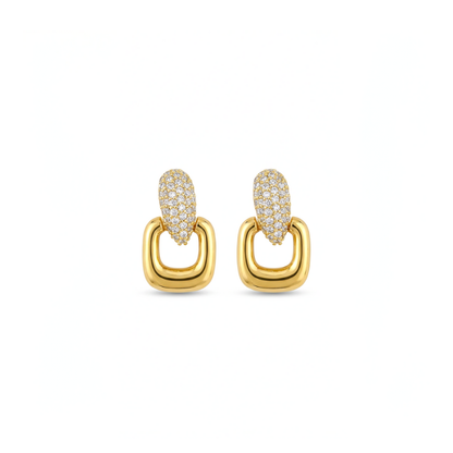 Pavé Square Drop Earrings