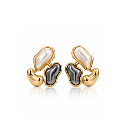 Molten Pearl Statement Earrings